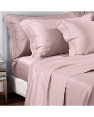 Completo lenzuola matrimoniali in raso di cotone con orlo a giorno Cavalieri - Ginevra