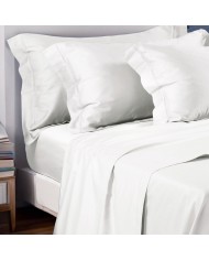 Completo lenzuola matrimoniali in raso di cotone con orlo a giorno Cavalieri - Ginevra