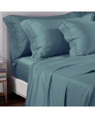 Completo lenzuola matrimoniali in raso di cotone con orlo a giorno Cavalieri - Ginevra