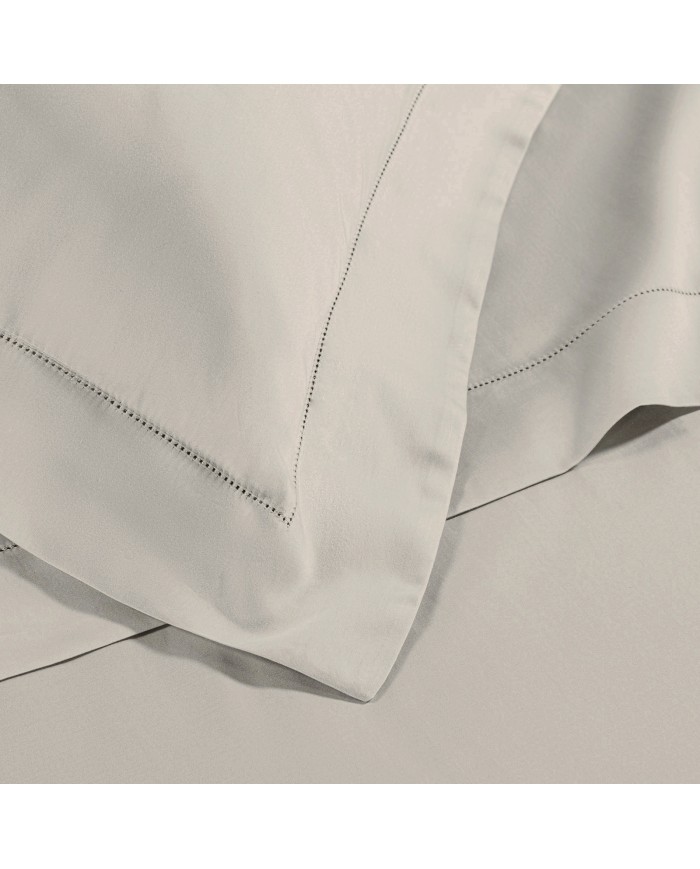 Completo lenzuola matrimoniali in raso di cotone con orlo a giorno Cavalieri - Ginevra