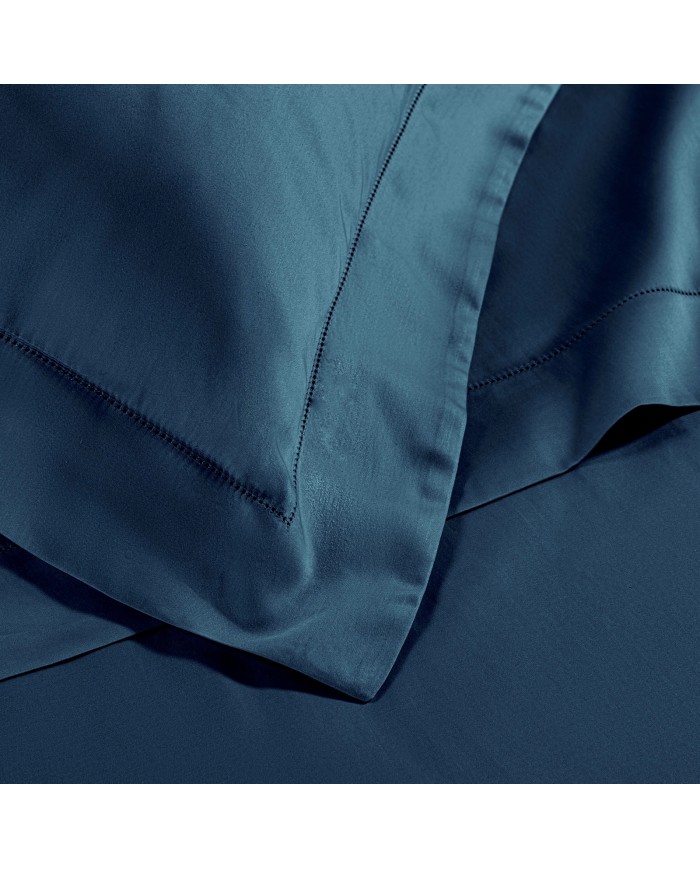 Completo lenzuola matrimoniali in raso di cotone con orlo a giorno Cavalieri - Ginevra