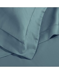 Completo lenzuola matrimoniali in raso di cotone con orlo a giorno Cavalieri - Ginevra