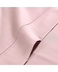 Completo lenzuola matrimoniali in raso di cotone con orlo a giorno Cavalieri - Ginevra