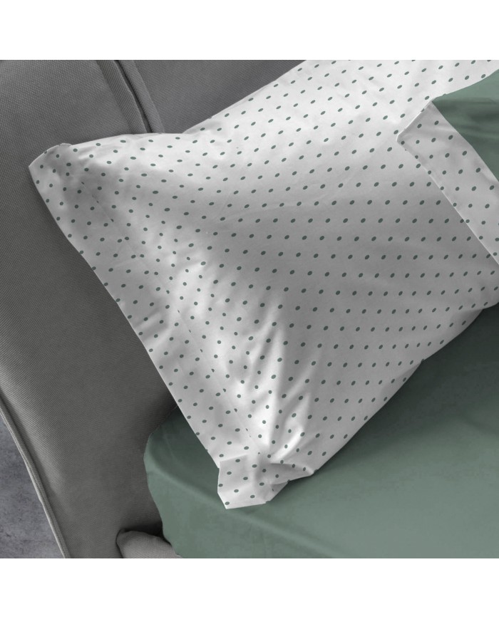 Completo lenzuola piazza e mezza in puro cotone Cogal Shake Pois 1779