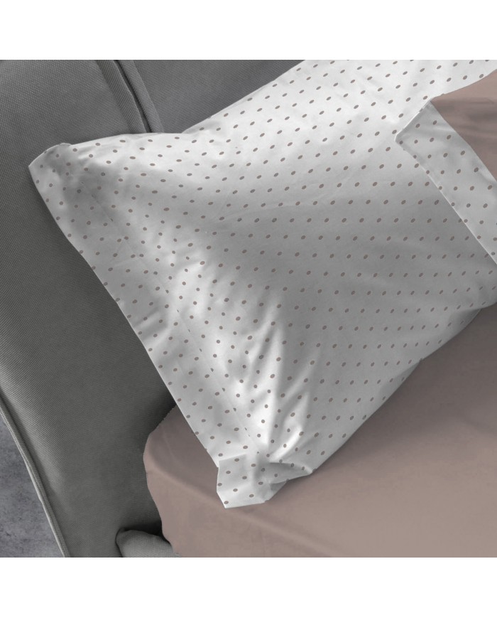 Completo lenzuola piazza e mezza in puro cotone Cogal Shake Pois 1779