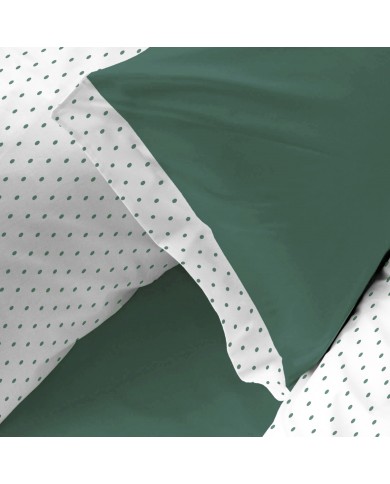 Completo lenzuola piazza e mezza in puro cotone Cogal Shake Pois 1779