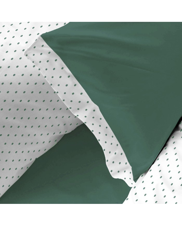 Completo lenzuola piazza e mezza in puro cotone Cogal Shake Pois 1779