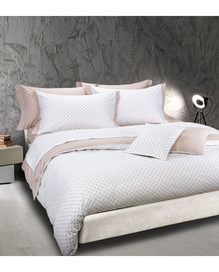 Completo lenzuola letto singolo in puro cotone Cogal Shake Pois 1779