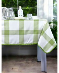 Tovaglia 12 posti con tovaglioli 140x260 Dreams art. Quadro Verde