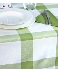 Tovaglia 6 posti con tovaglioli 140x180 Dreams art. Quadro Verde