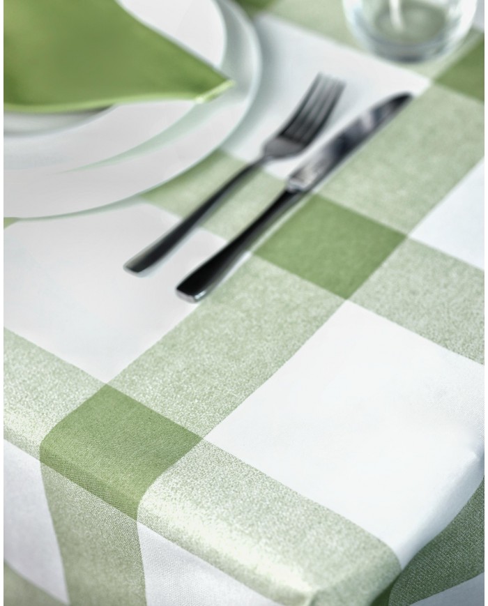 Tovaglia 6 posti con tovaglioli 140x180 Dreams art. Quadro Verde