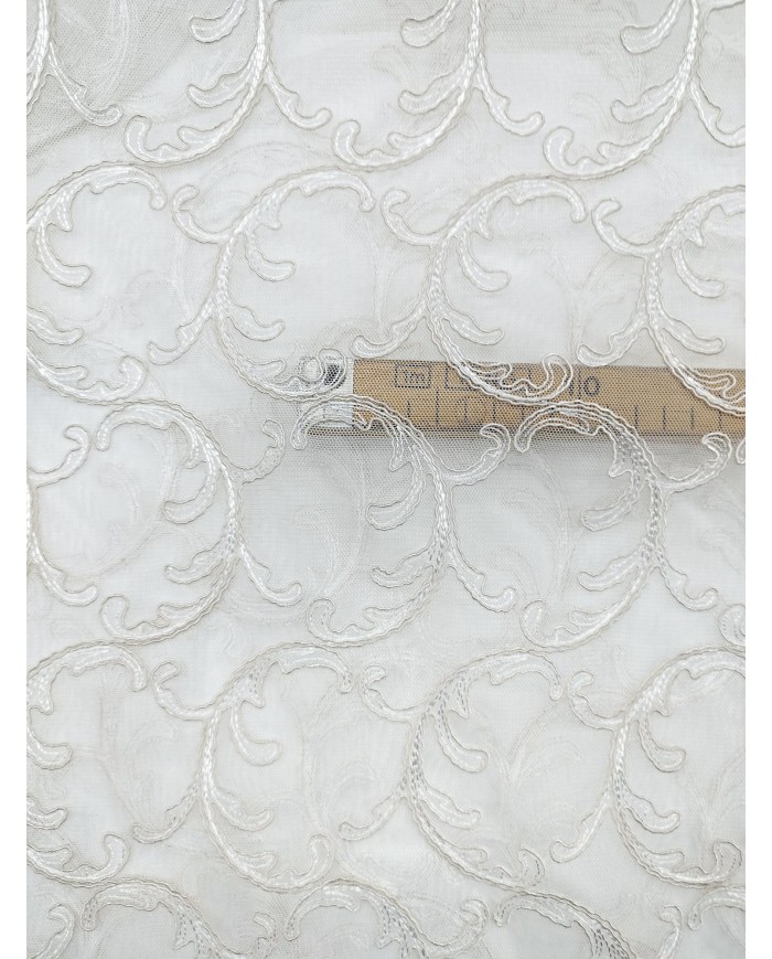 Tessuto per tende in pizzo rebrodè altezza 300cm art. Tracy Naturale