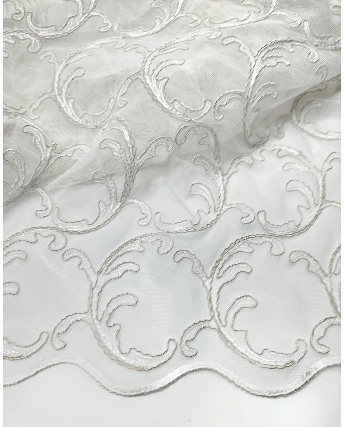 Tessuto per tende in pizzo rebrodè altezza 300cm art. Tracy Naturale