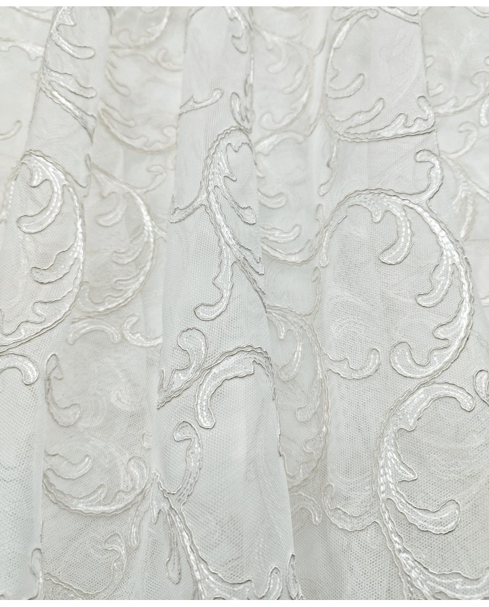 Tessuto per tende in pizzo rebrodè altezza 300cm art. Tracy Naturale
