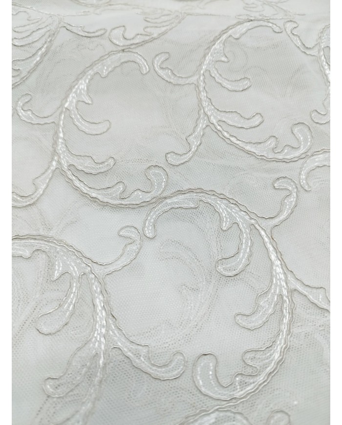 Tessuto per tende in pizzo rebrodè altezza 300cm art. Tracy Naturale