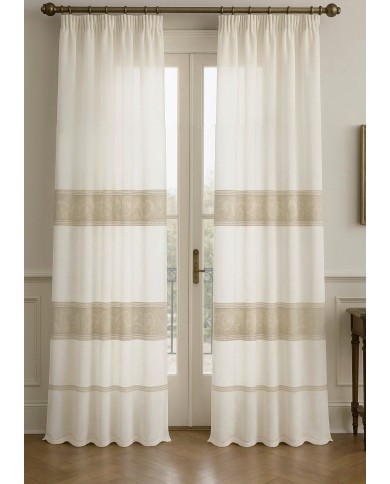 Tessuto per tende in misto lino ricamato altezza 320cm art. TE9903