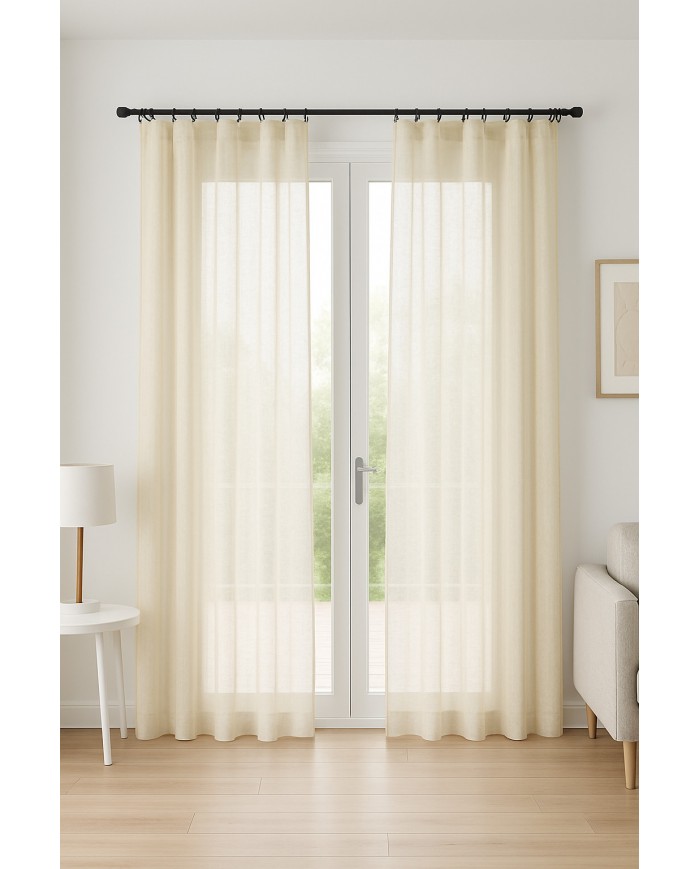 Tessuto per tende tinta unita altezza 320cm art. Pilar Beige