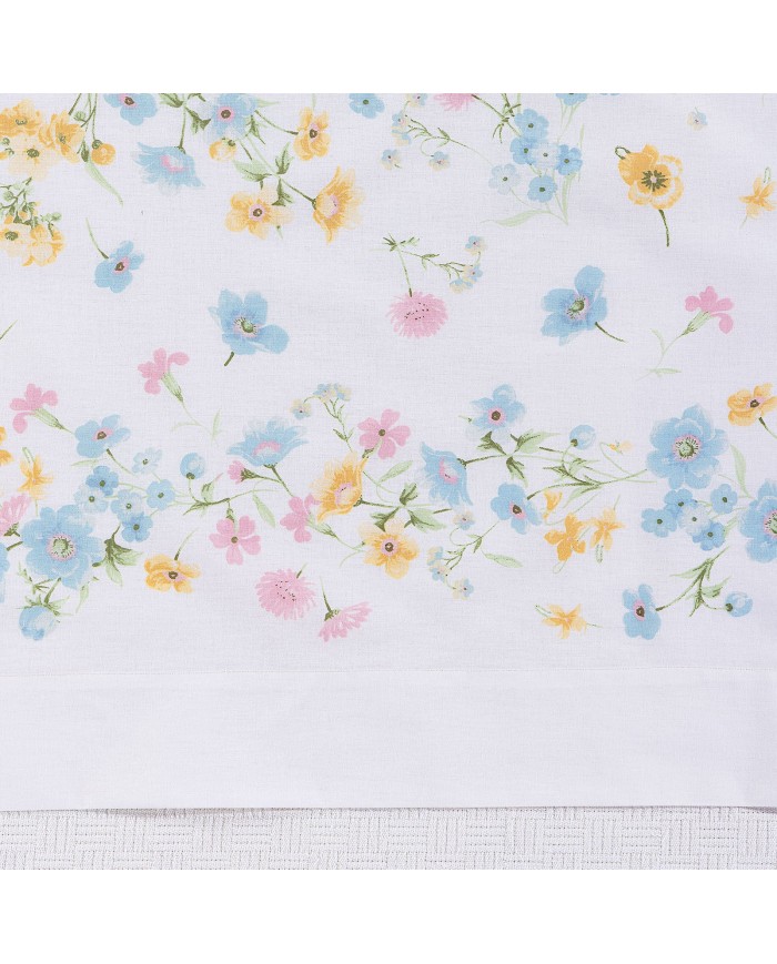 Completo lenzuola matrimoniale 100% cotone Caleffi Provenza Azzurro