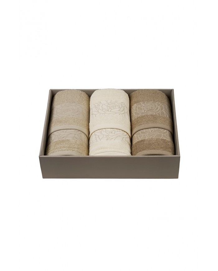 Set asciugamani spugna cotone 3+3 Neith Ariel