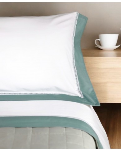 Completo lenzuola matrimoniale in percalle di cotone Gigliuccio - Creazioni Artigianali Firenze