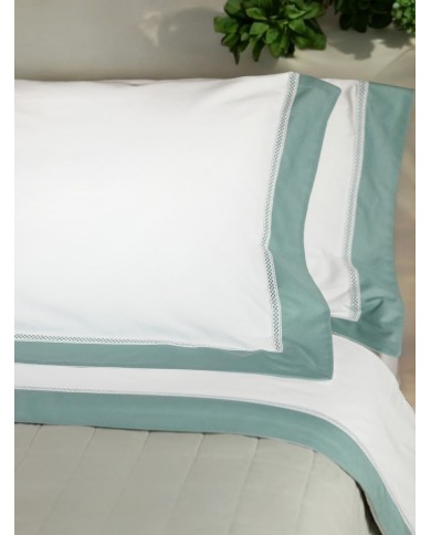 Completo lenzuola matrimoniale in percalle di cotone Gigliuccio - Creazioni Artigianali Firenze