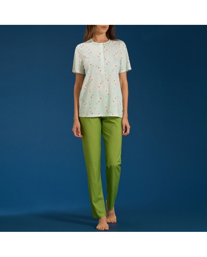 Pigiama estivo donna mezza manica pantalone lungo Linclalor 5193
