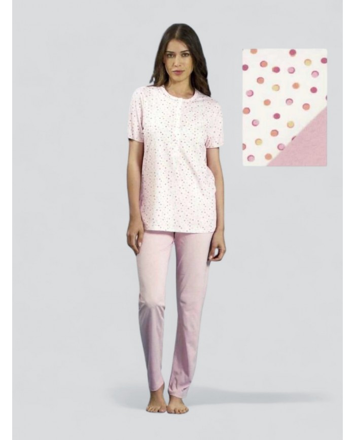 Pigiama estivo donna mezza manica pantalone lungo Linclalor 5279