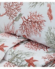 Completo lenzuola letto singolo 100% cotone Ambrosiana Coral Bay