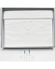 Completo lenzuola culla passeggino ricamato a mano Elite pour le Bebè 45344