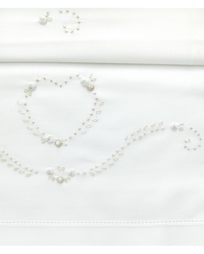 Completo lenzuola culla passeggino ricamato a mano Elite pour le Bebè 45344