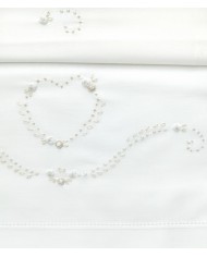 Completo lenzuola culla passeggino ricamato a mano Elite pour le Bebè 45344