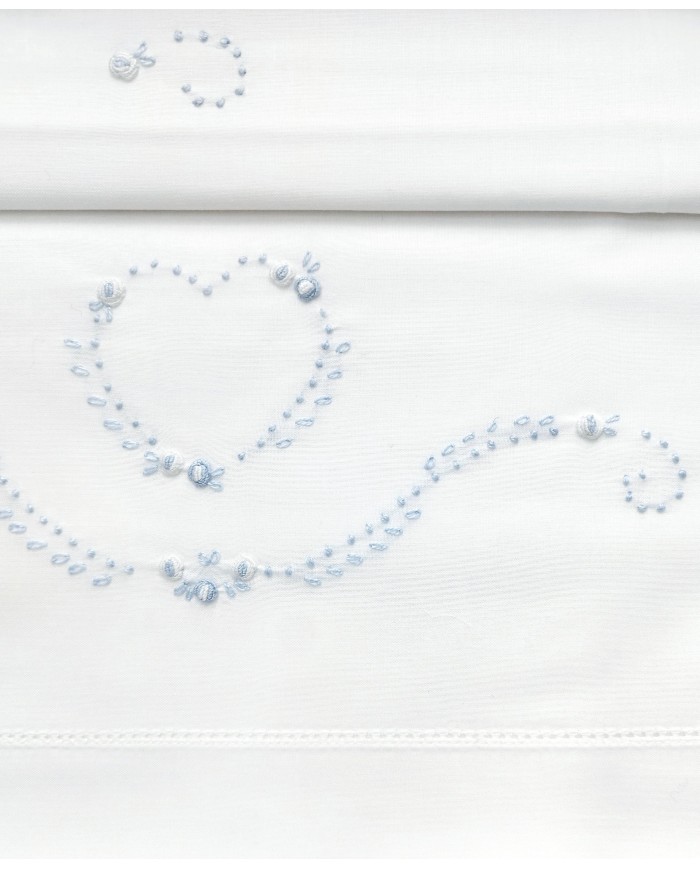 Completo lenzuola culla passeggino ricamato a mano Elite pour le Bebè 45344