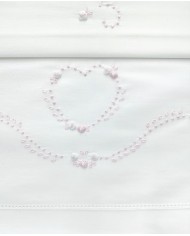 Completo lenzuola culla passeggino ricamato a mano Elite pour le Bebè 45344