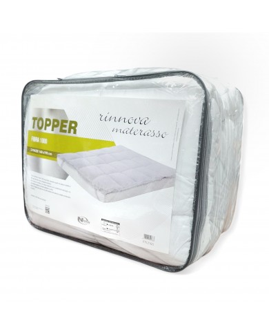 Topper matrimoniale in puro COTONE Niucci Fibra 1000