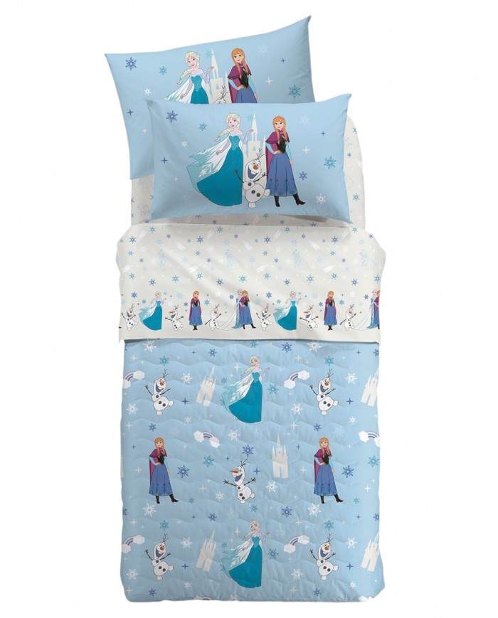 Copriletto trapuntato letto singolo in cotone Caleffi Frozen star