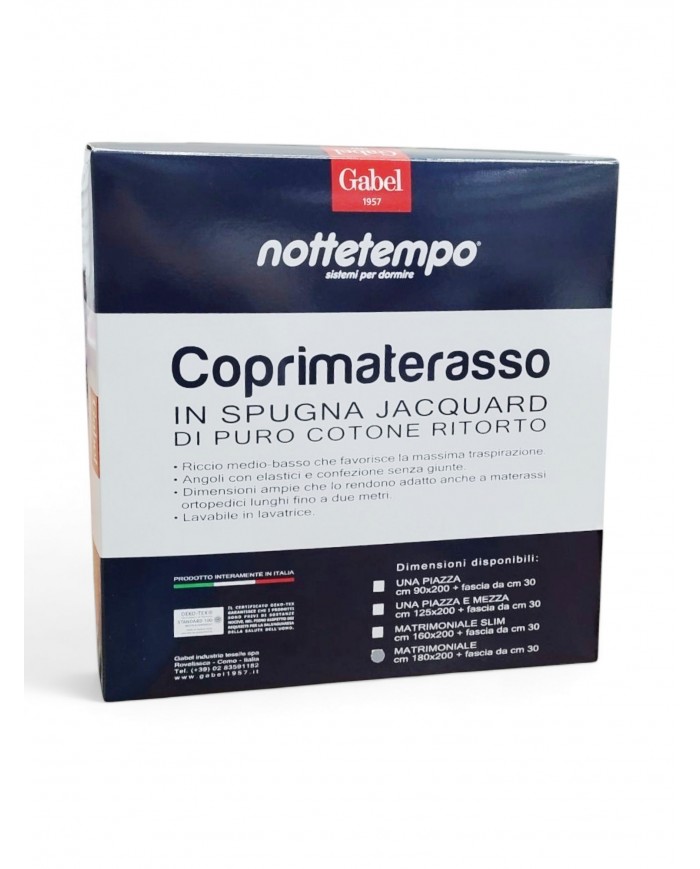 Coprimaterasso matrimoniale in in spugna jacquard di puro cotone Gabel Supercomfort