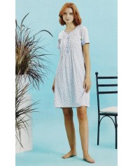 Camicia da notte estiva 100% cotone mezza manica Vifram 52378