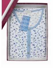 Camicia da notte estiva 100% cotone mezza manica Vifram 52378