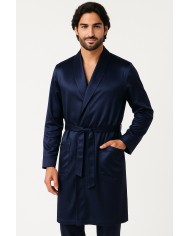 Coordinato uomo vestaglia e pigiama in raso art Cristian Made in Italy