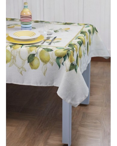 Tovaglia antimacchia effetto lino  a fantasia Mecedes disponibile 6 posti e 12 posti dis. 6
