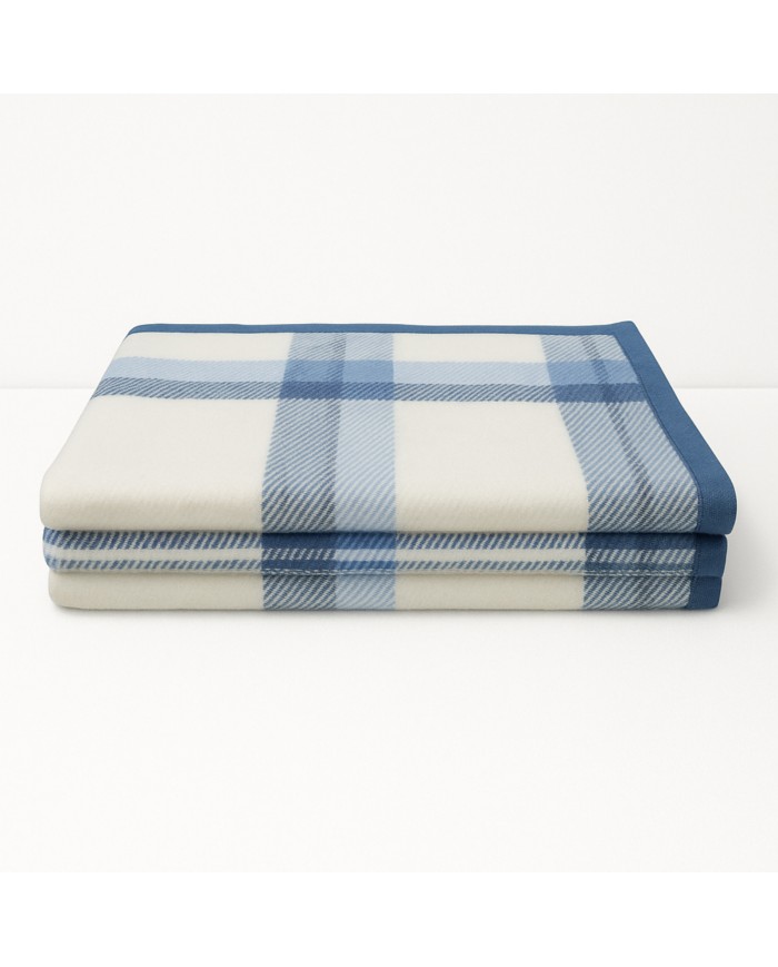 Coperta matrimoniale 100% lana vergine Marzotto art. Marta Check