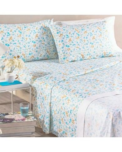 Completo lenzuola letto singolo 100% cotone Caleffi Alba