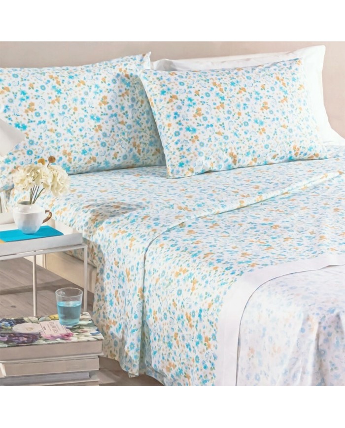 Completo lenzuola letto singolo 100% cotone Caleffi Alba