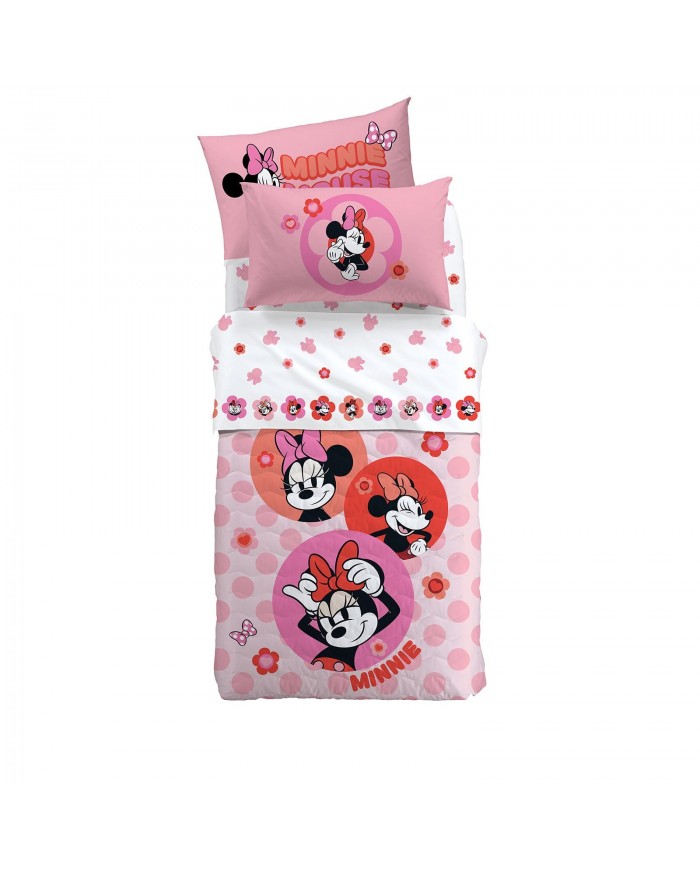 Completo lenzuola letto singolo Minnie Flowers Disney by Caleffi