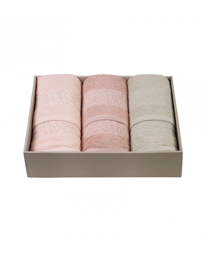 Set asciugamani spugna cotone 3+3 Neith Ariel