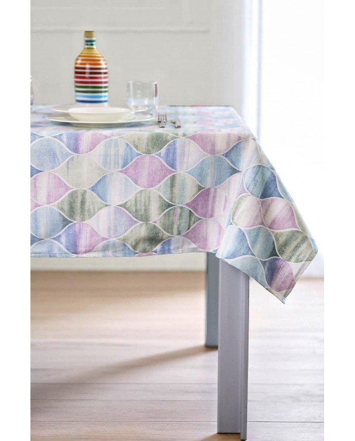 Tovaglia 8 posti in puro cotone 140x220cm Vingi Armonia