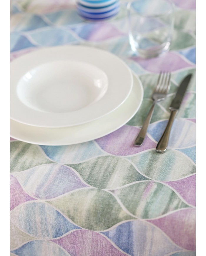 Tovaglia 8 posti in puro cotone 140x220cm Vingi Armonia