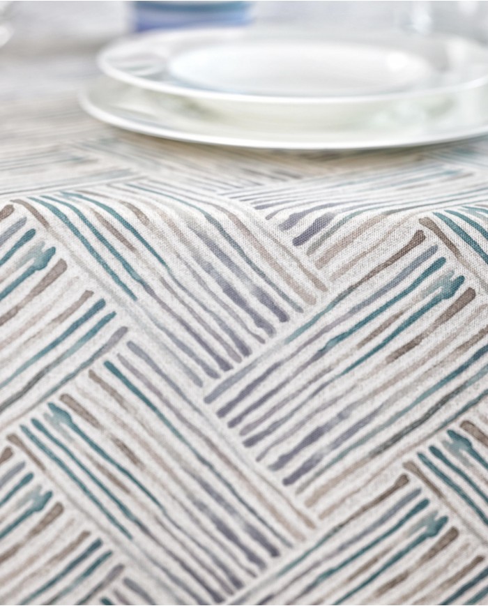 Tovaglia 8 posti in puro cotone 140x220cm Vingi Armonia