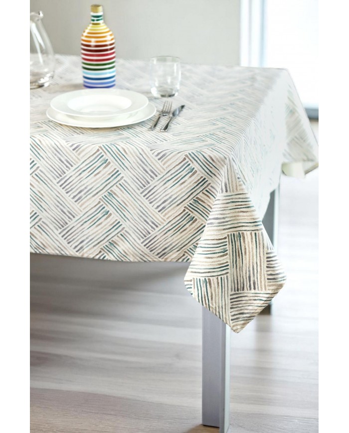 Tovaglia 8 posti in puro cotone 140x220cm Vingi Armonia