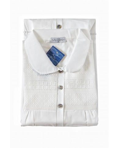 Camicia da notte in batista di puro cotone Vilfran 52391ML